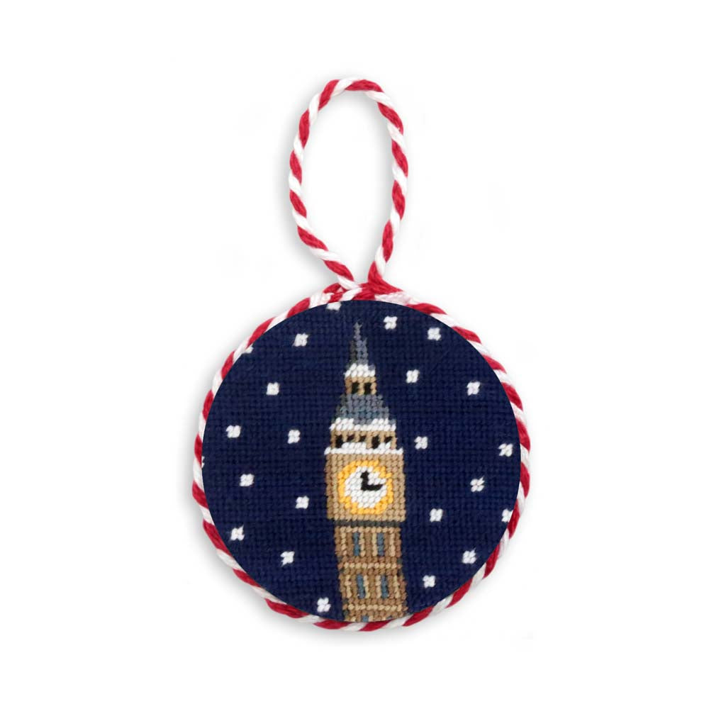 Snowy Big Ben Needlepoint Ornament by Smathers & Branson - Country Club Prep