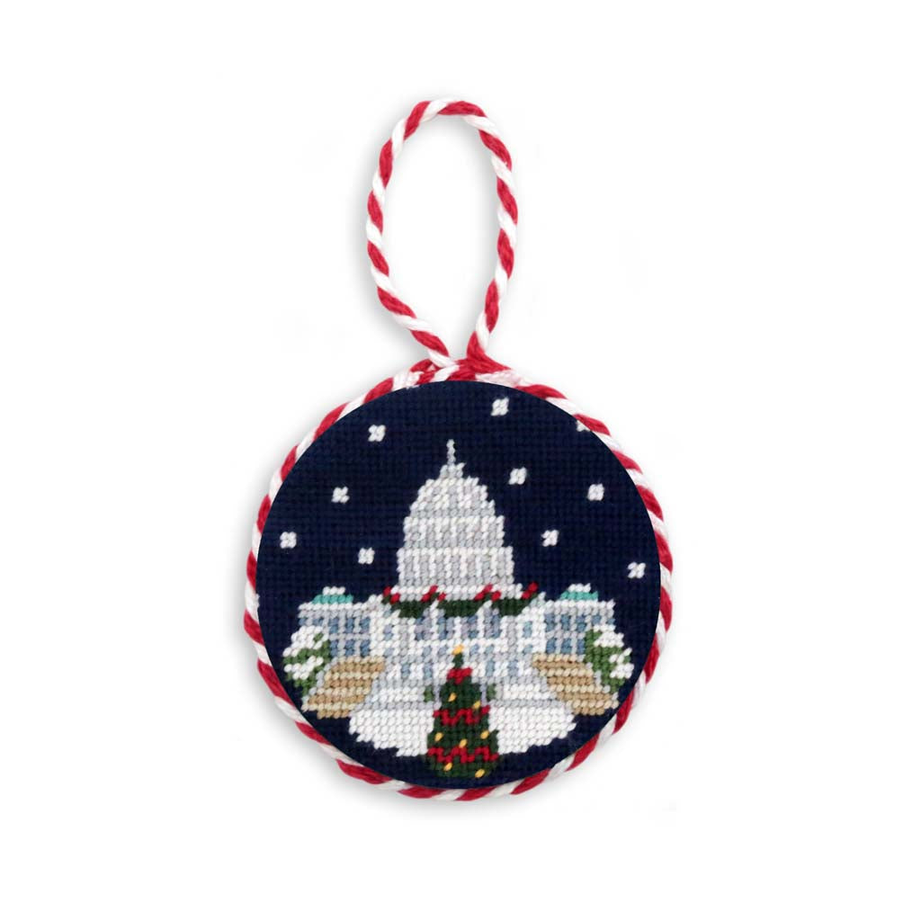 Snowy Capitol Needlepoint Ornament by Smathers & Branson - Country Club Prep