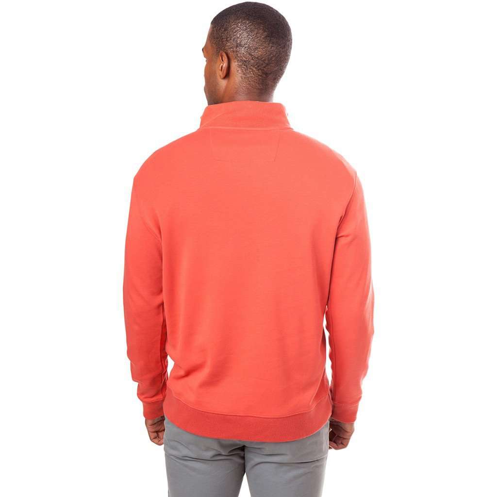 Lightweight Skipjack 1/4 Zip Pullover in Terracotta Orange by Southern Tide - Country Club Prep