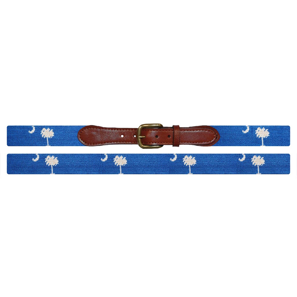 South Carolina Flag Needlepoint Belt in Blue by Smathers & Branson - Country Club Prep
