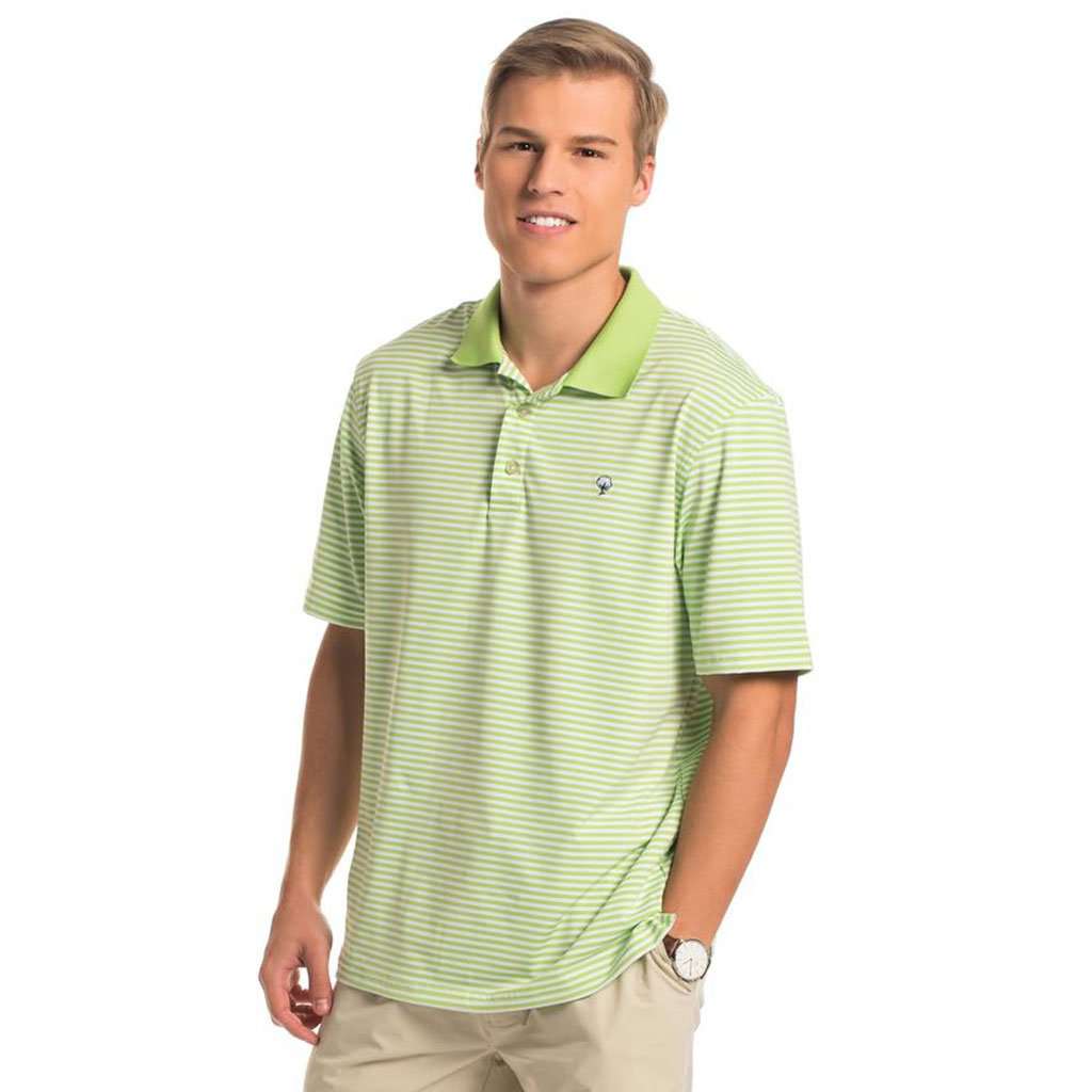 Peabody Stripe Polo in Jade Lime by The Southern Shirt Co.. - Country Club Prep