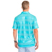 Jennings Hill Stripe Performance Polo in Crystal Blue by Southern Tide - Country Club Prep
