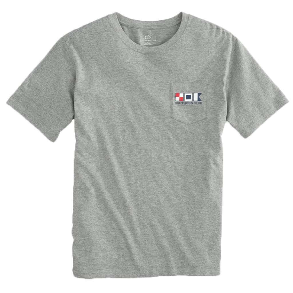 We The People Flag T-Shirt in Heather Grey by Southern Tide - Country Club Prep