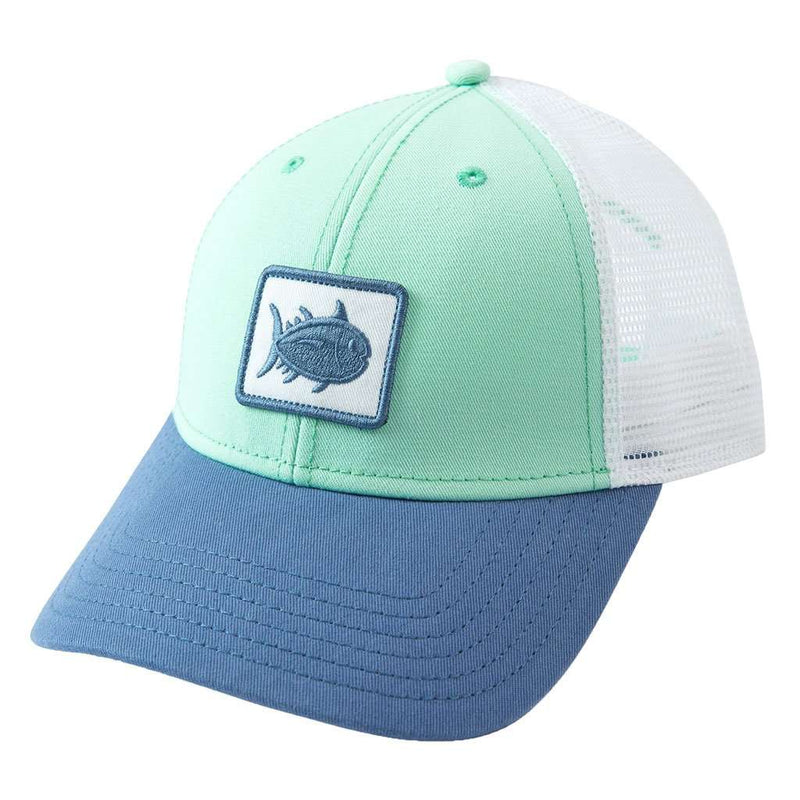 Women's Skipjack Patch Trucker Hat in Offshore Green by Southern Tide - Country Club Prep