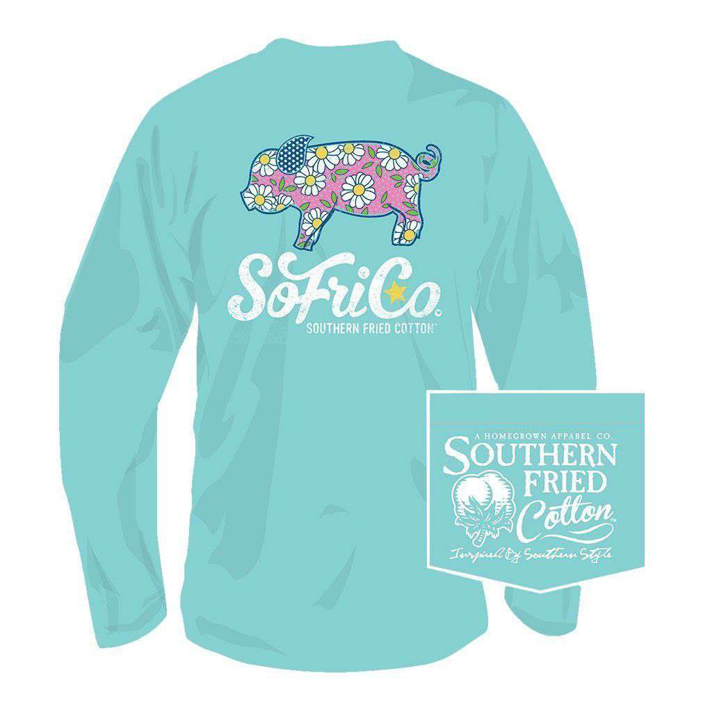 Daisy Long Sleeve Tee in Mason Jar by Southern Fried Cotton - Country Club Prep