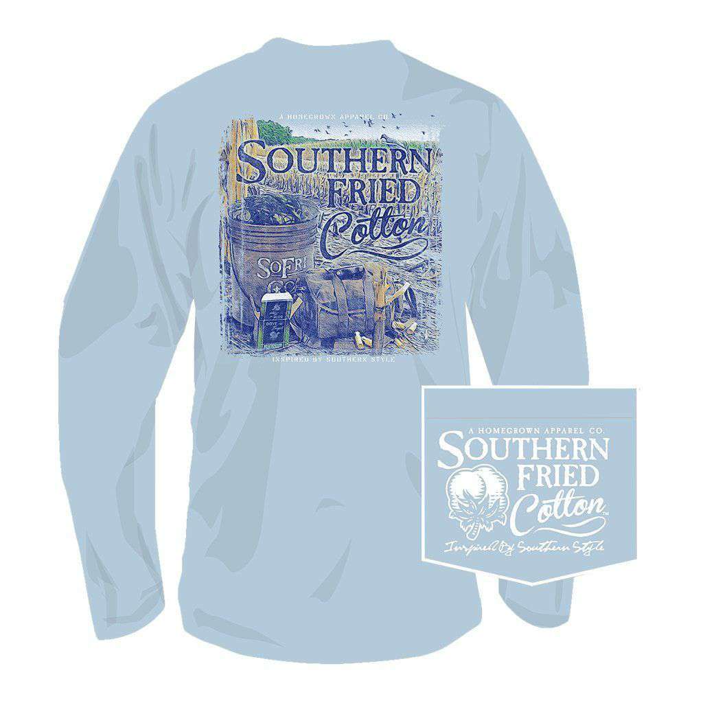 Dove Hunt Long Sleeve Tee in Southern Sky by Southern Fried Cotton - Country Club Prep
