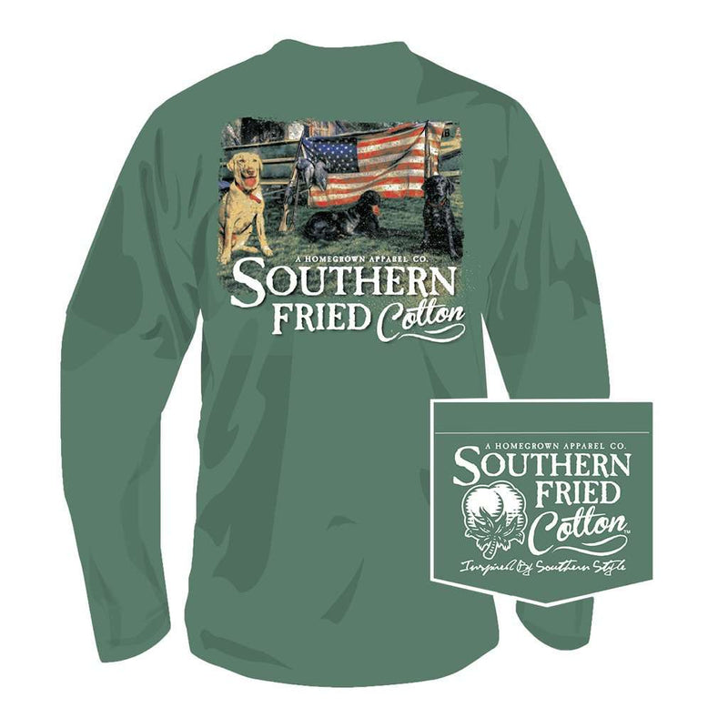 Liberty Guard Long Sleeve Tee in Sea Grass by Southern Fried Cotton - Country Club Prep