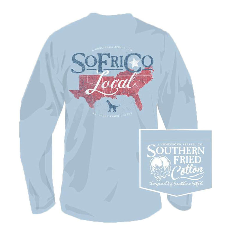 Local Southerner Long Sleeve Tee in Southern Sky by Southern Fried Cotton - Country Club Prep