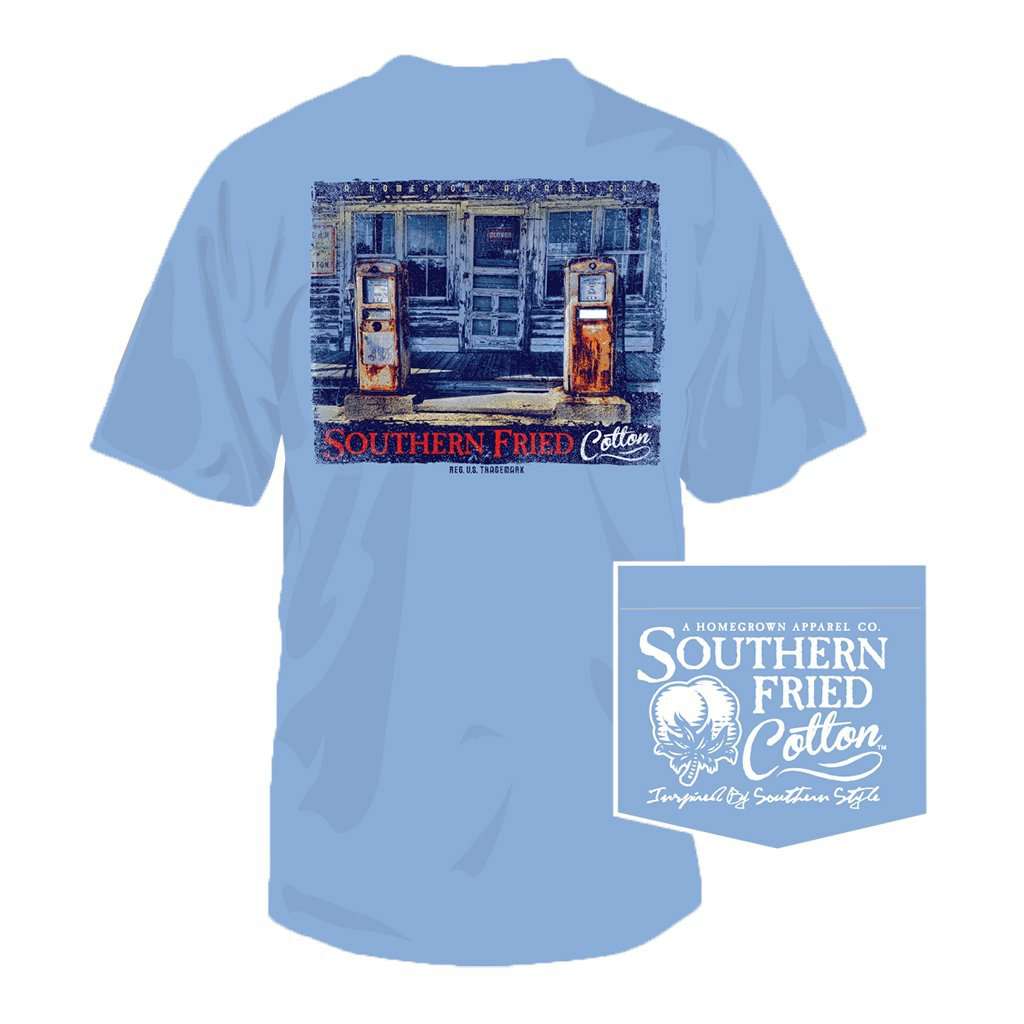 McCormick's Qwik Stop Tee in Faded Jeans by Southern Fried Cotton - Country Club Prep