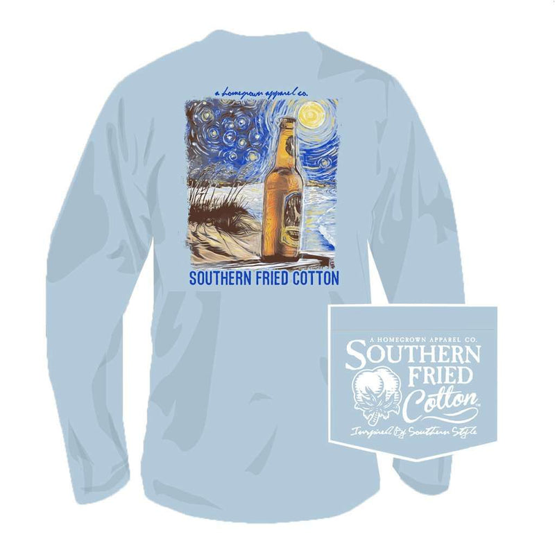 Nightcaps Long Sleeve Tee in Southern Sky by Southern Fried Cotton - Country Club Prep
