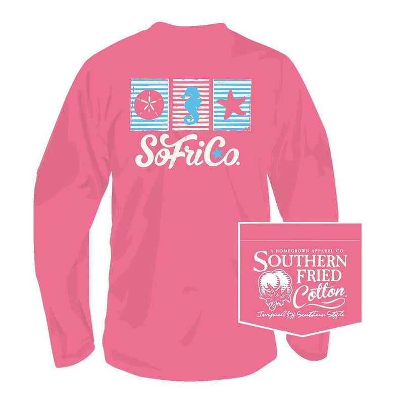 Ocean Avenue Long Sleeve Tee in Pink Jam by Southern Fried Cotton - Country Club Prep