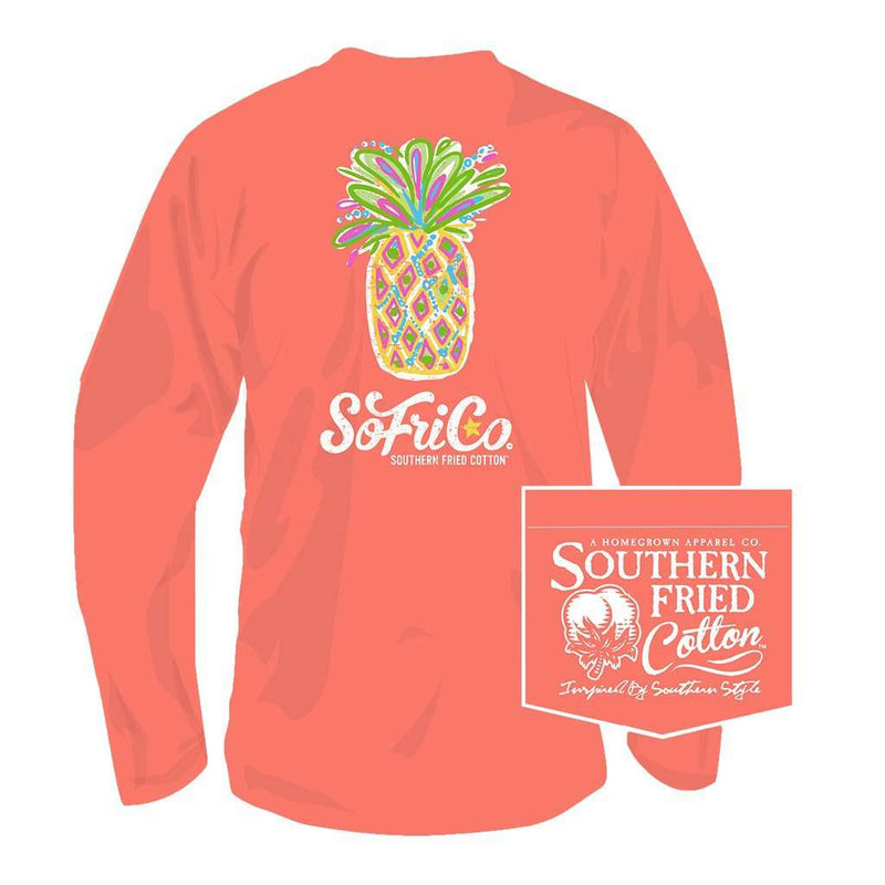 Pina Colada Long Sleeve Tee in Summer Sunset by Southern Fried Cotton - Country Club Prep