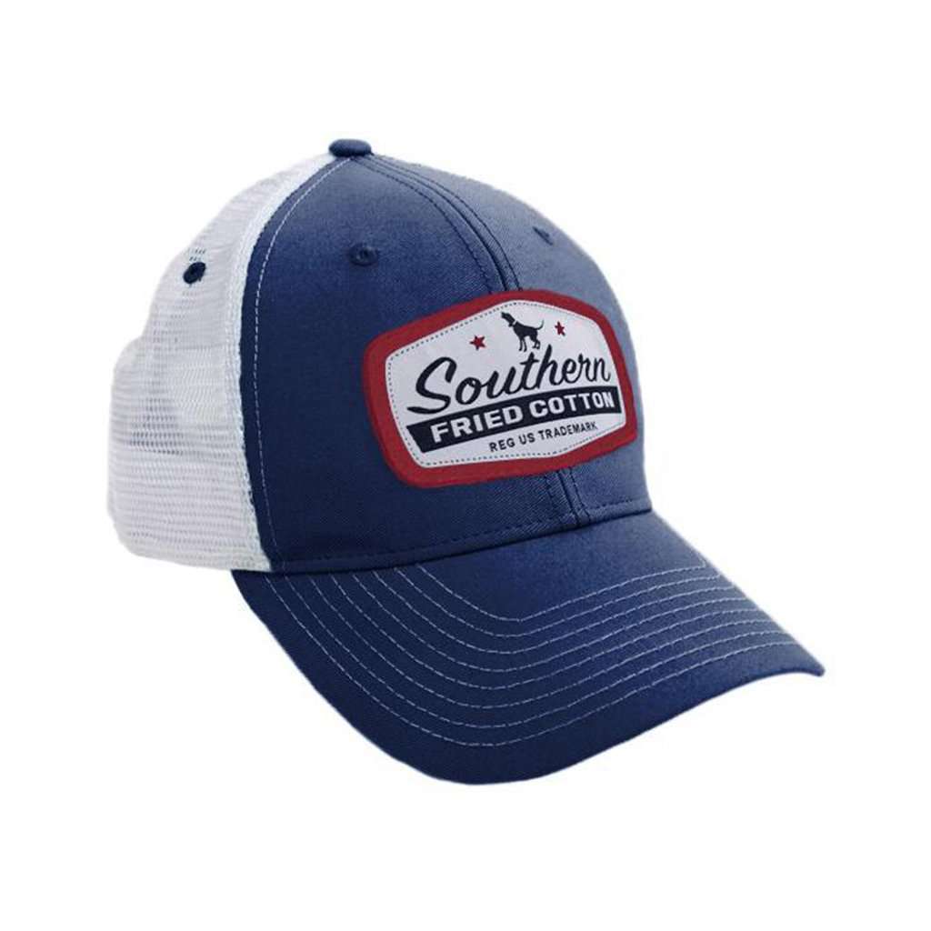 Red, White & Blue Trucker Hat by Southern Fried Cotton - Country Club Prep