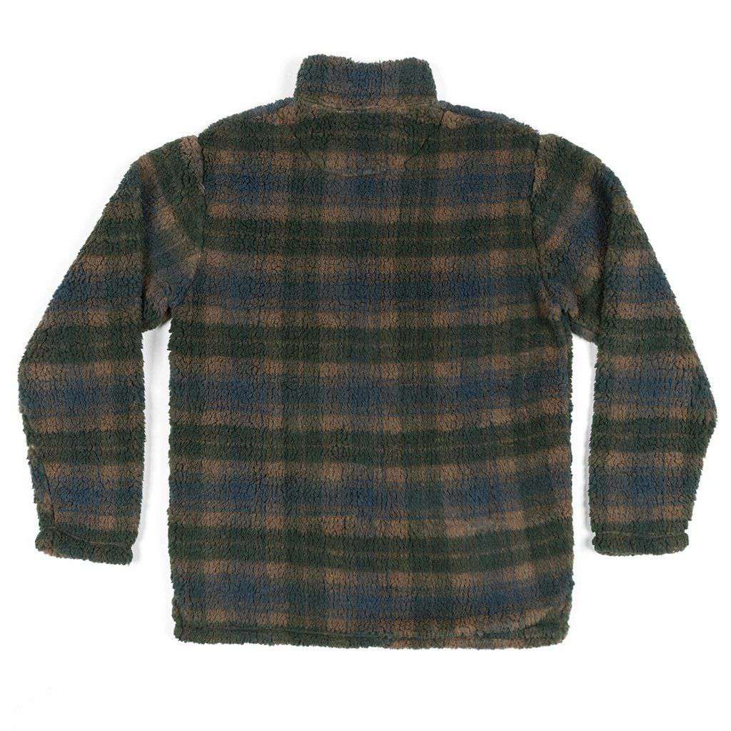 Andover Plaid Sherpa Pullover in Navy & Dark Green by Southern Marsh - Country Club Prep
