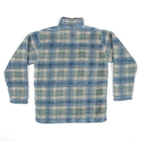 Andover Plaid Sherpa Pullover in Tan & Slate by Southern Marsh - Country Club Prep