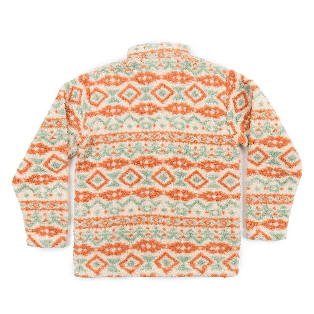 Southern Marsh Appalachian Peak Sherpa Pullover in Oatmeal and Sage Country Club Prep