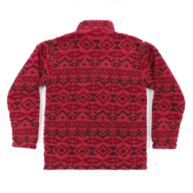 Appalachian Peak Sherpa Pullover in Washed Red and Brown by Southern Marsh - Country Club Prep