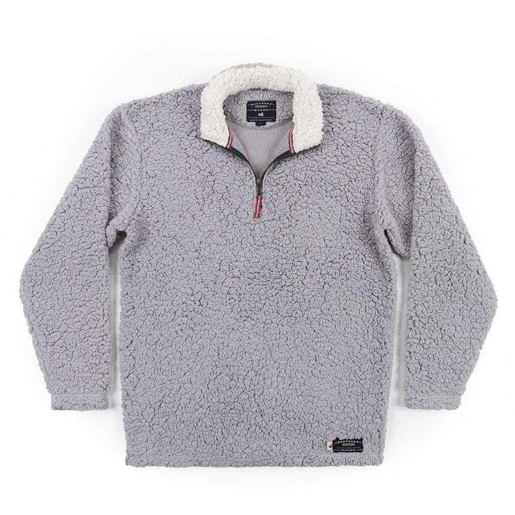 Appalachian Pile Pullover 1/4 Zip in Light Gray by Southern Marsh - Country Club Prep