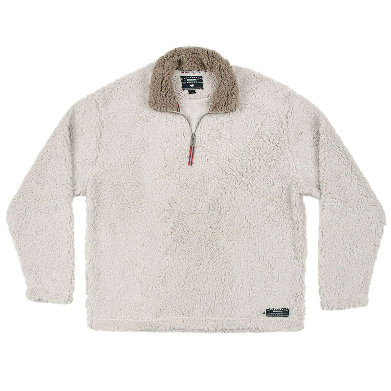 Appalachian Pile Pullover 1/4 Zip in Oatmeal by Southern Marsh - Country Club Prep