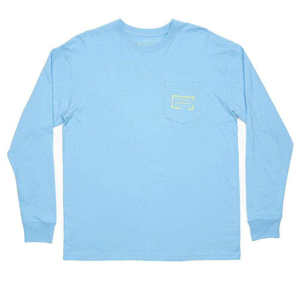 Authentic Long Sleeve Tee in Breaker Blue by Southern Marsh - Country Club Prep