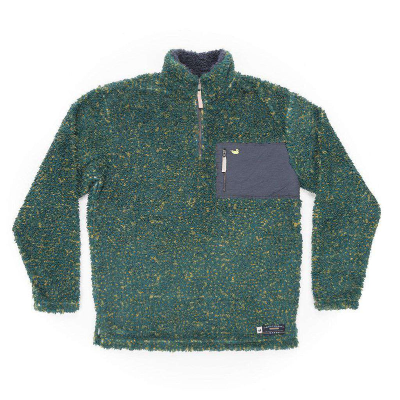 Blue Ridge Sherpa Pullover in Dark Green and Mustard by Southern Marsh - Country Club Prep