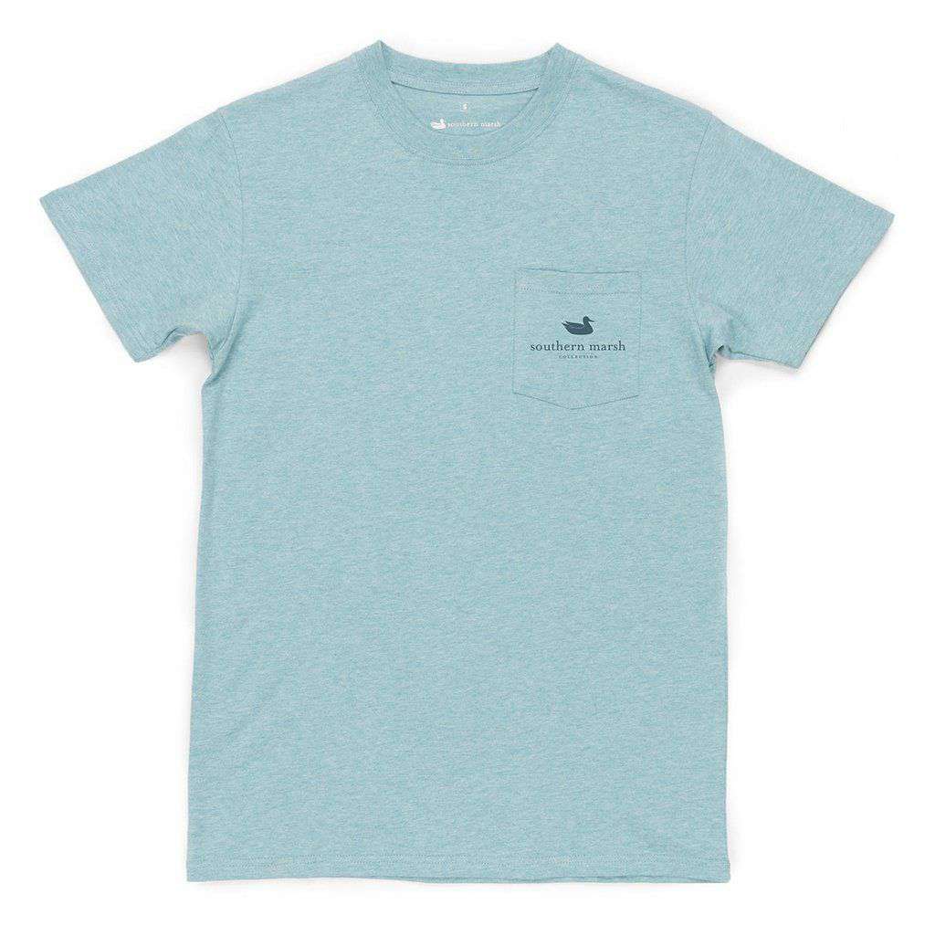 Branding Compass Tee in Washed Moss Blue by Southern Marsh - Country Club Prep