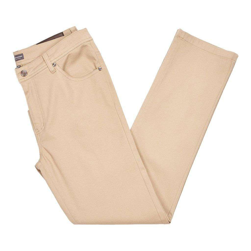 Brazos Stretch Twill Pant in Khaki by Southern Marsh - Country Club Prep