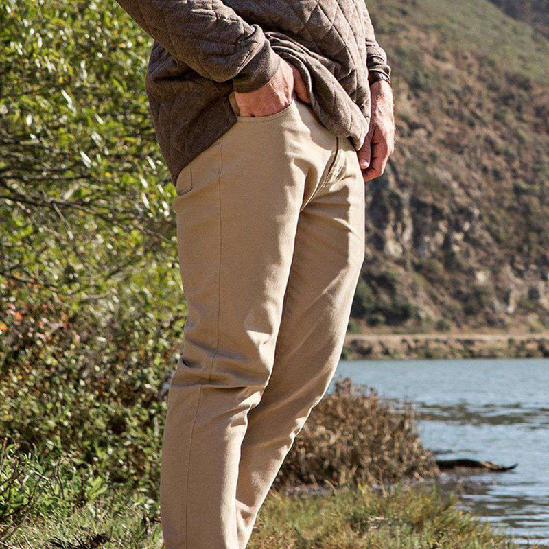 Brazos Stretch Twill Pant in Khaki by Southern Marsh - Country Club Prep
