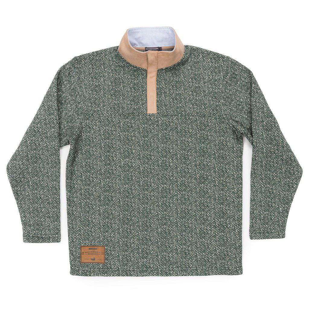 Cascade Herringbone Pullover in Dark Green by Southern Marsh - Country Club Prep