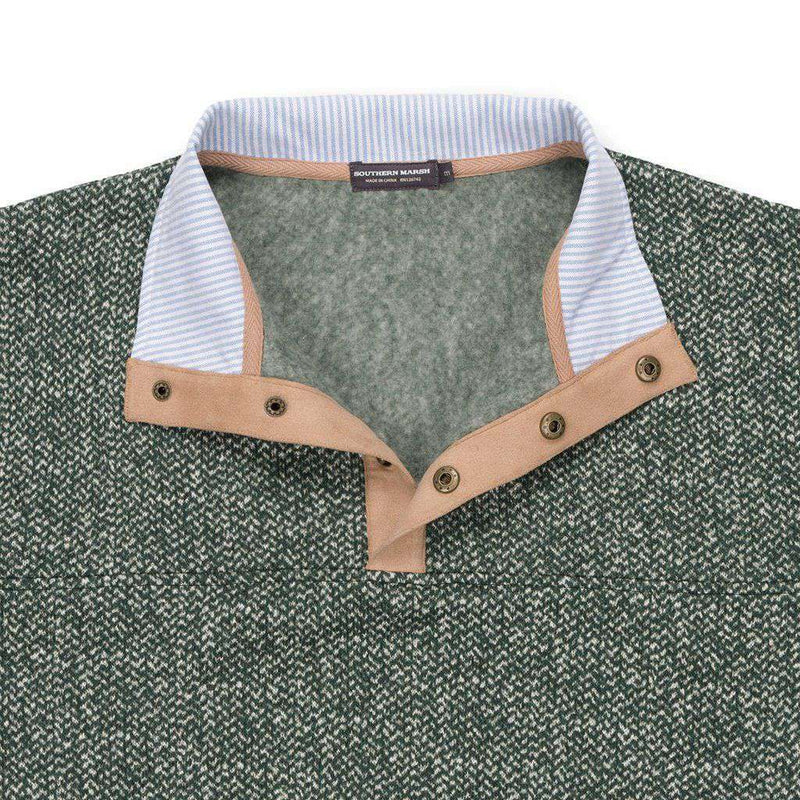Cascade Herringbone Pullover in Dark Green by Southern Marsh - Country Club Prep