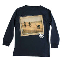 Chocolate Lab Long Sleeve Tee in Navy by Southern Marsh - Country Club Prep