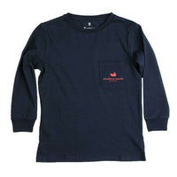 Chocolate Lab Long Sleeve Tee in Navy by Southern Marsh - Country Club Prep
