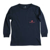 Chocolate Lab Long Sleeve Tee in Navy by Southern Marsh - Country Club Prep