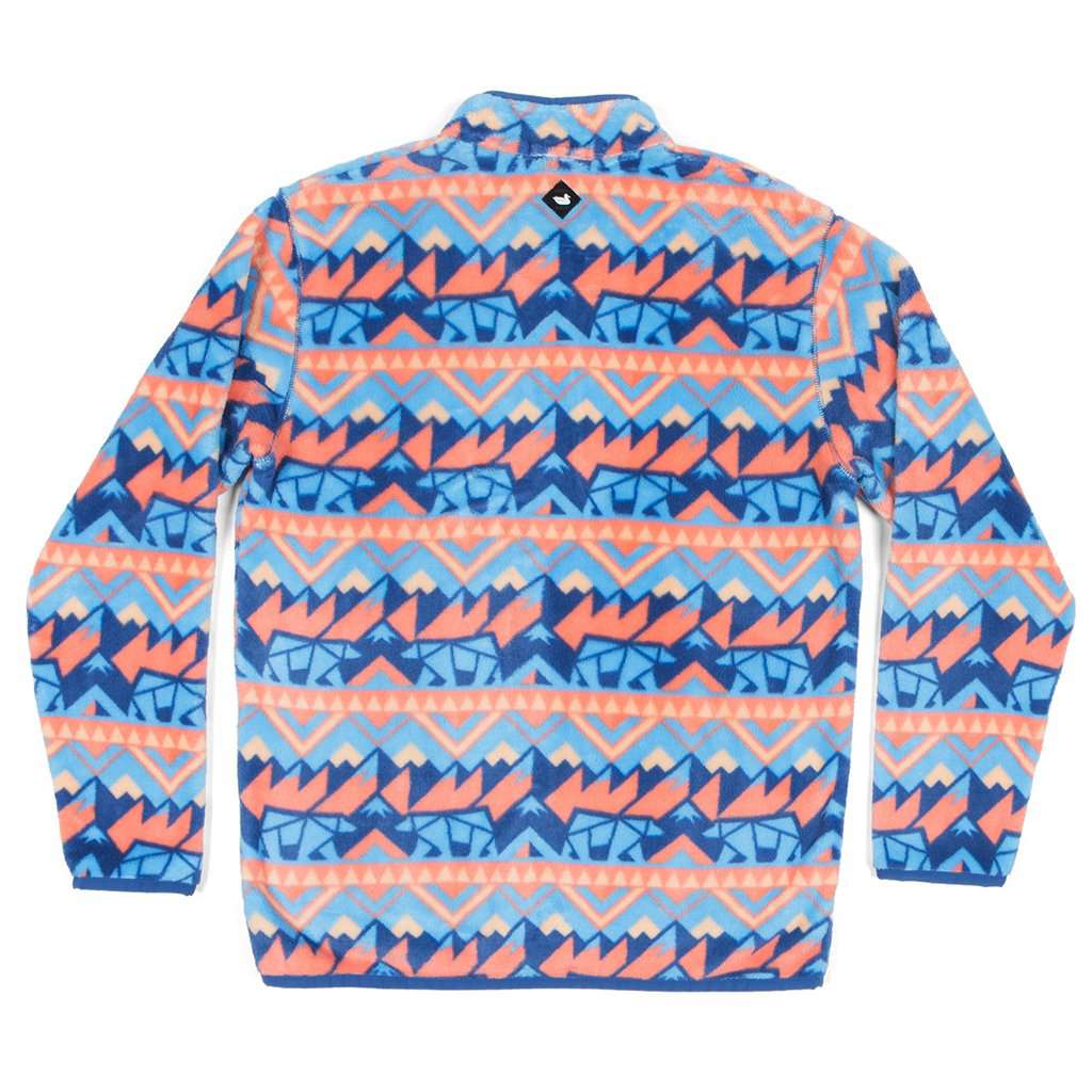 Southern Marsh Fairbanks Pullover in Navy Peach Country Club Prep