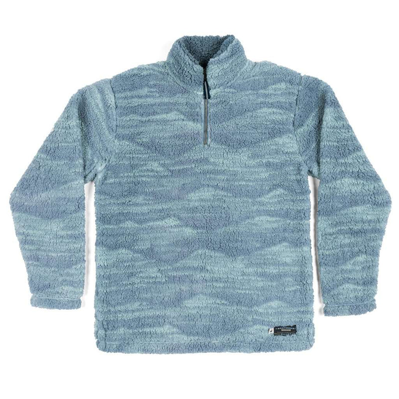 High Mesa Sherpa Pullover in Slate & Mint by Southern Marsh - Country Club Prep
