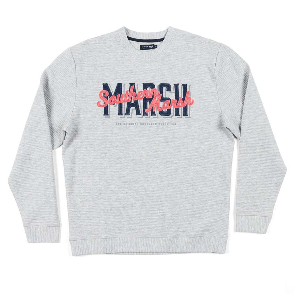 Hyannis Ridged Sweatshirt in Light Gray by Southern Marsh - Country Club Prep