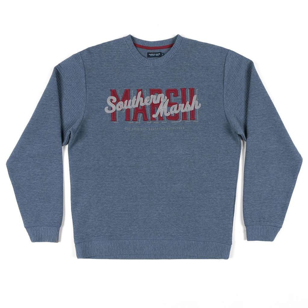 Hyannis Ridged Sweatshirt in Navy by Southern Marsh - Country Club Prep