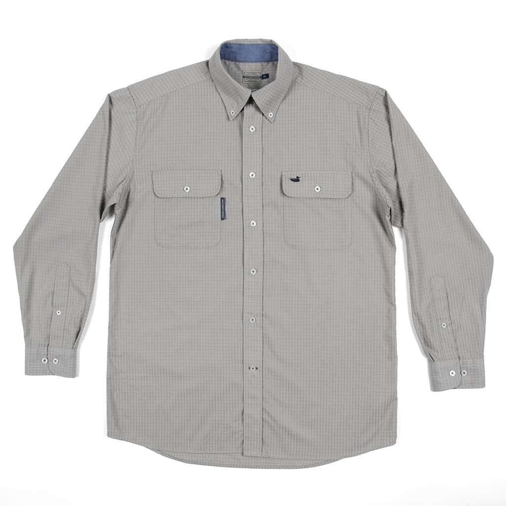 Leeward Textured Grit Shirt in Burnt Taupe by Southern Marsh - Country Club Prep