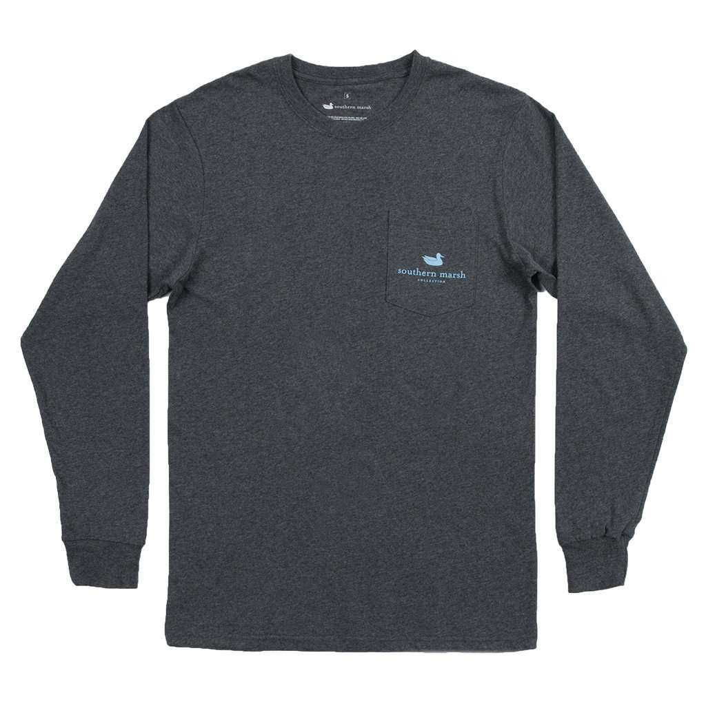 Long Sleeve Ski Trip Tee in Midnight Gray by Southern Marsh - Country Club Prep