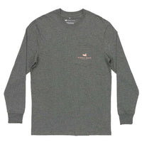 Long Sleeve Vintage Decoy Wood Duck Tee in Midnight Gray by Southern Marsh - Country Club Prep
