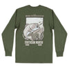 Long Sleeve Vistas Bass Tee in Washed Dark Green by Southern Marsh - Country Club Prep