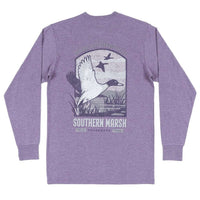 Long Sleeve Vistas Mallard Tee in Washed Iris by Southern Marsh - Country Club Prep