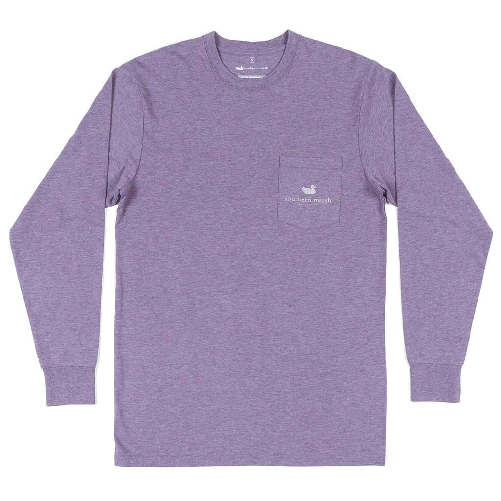 Long Sleeve Vistas Mallard Tee in Washed Iris by Southern Marsh - Country Club Prep