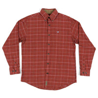 Madison Houndstooth Flannel in Maroon & Bisque by Southern Marsh - Country Club Prep