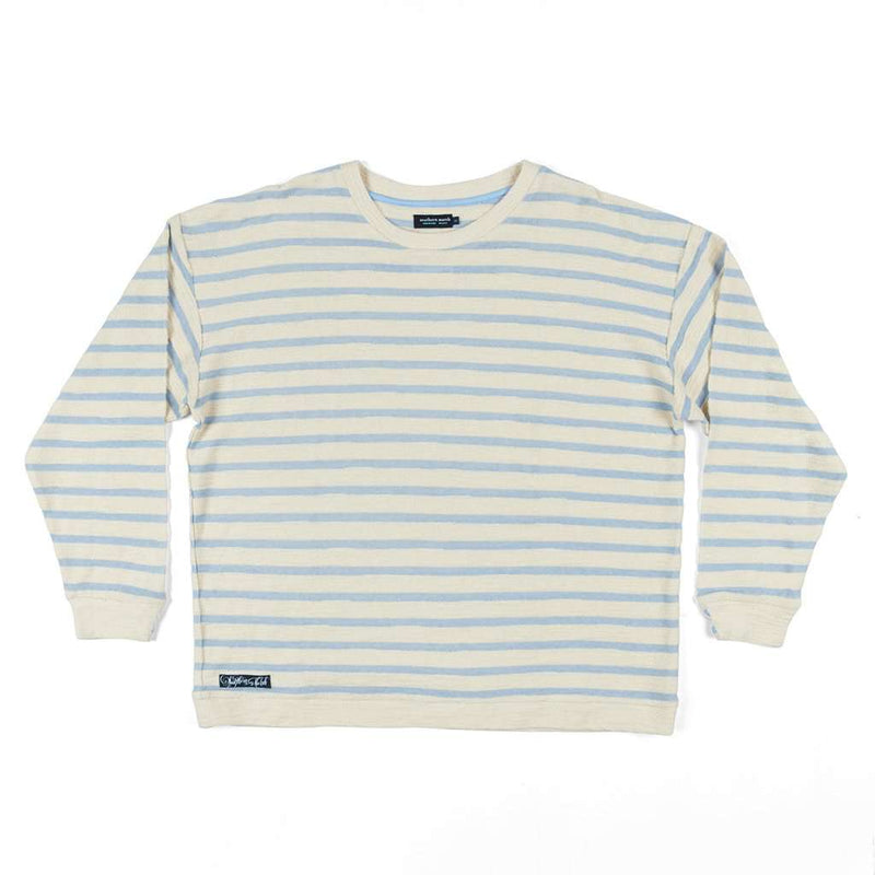 Nautical Stripe Sunday Morning Sweater in French Blue by Southern Marsh - Country Club Prep