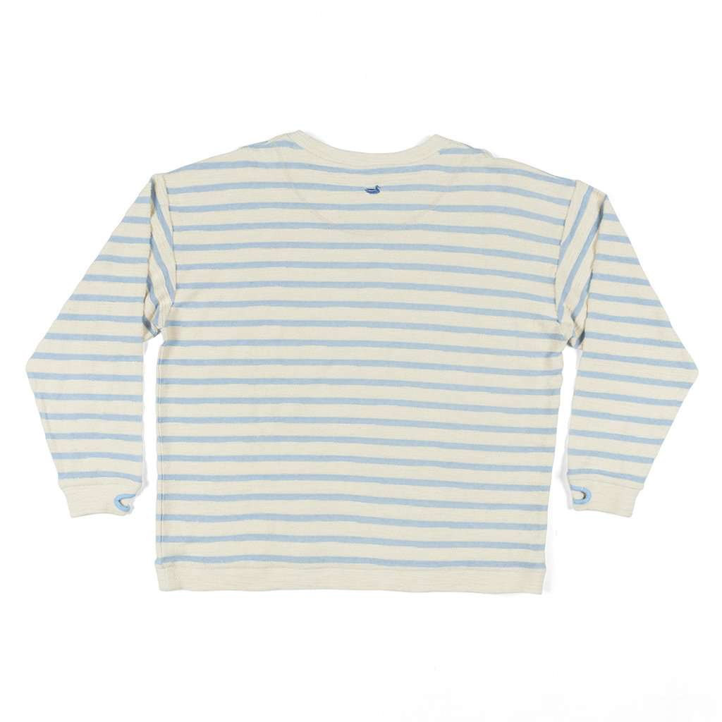 Nautical Stripe Sunday Morning Sweater in French Blue by Southern Marsh - Country Club Prep