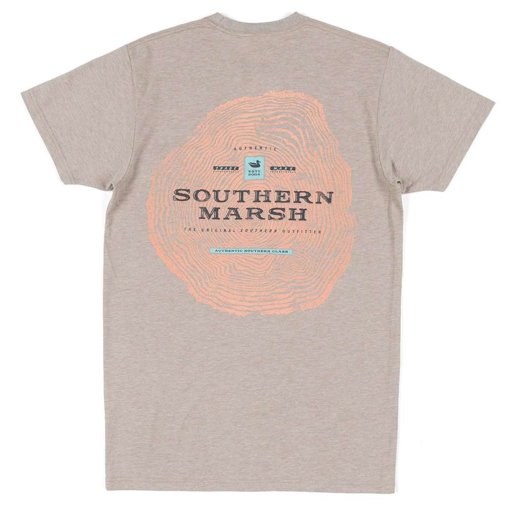 Origins Crosscut Tee in Washed Burnt Taupe by Southern Marsh - Country Club Prep