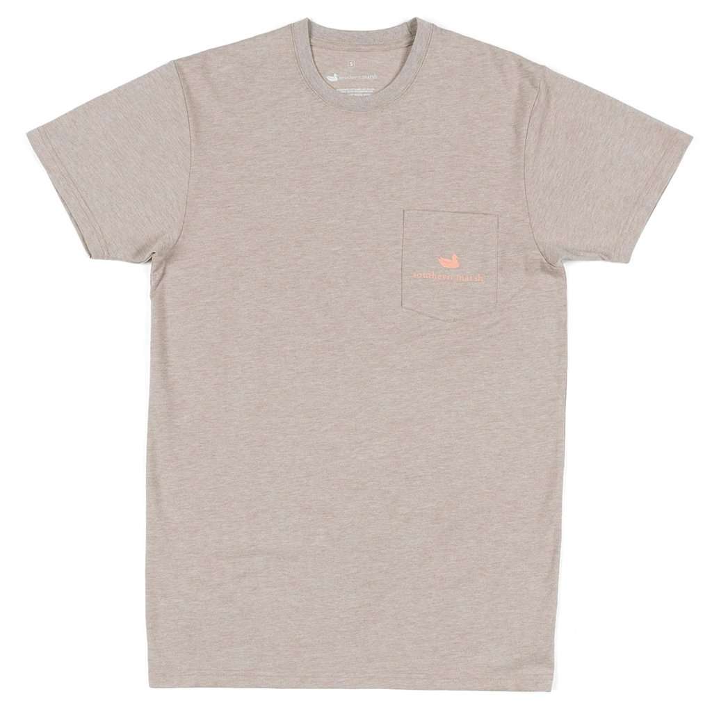 Origins Crosscut Tee in Washed Burnt Taupe by Southern Marsh - Country Club Prep