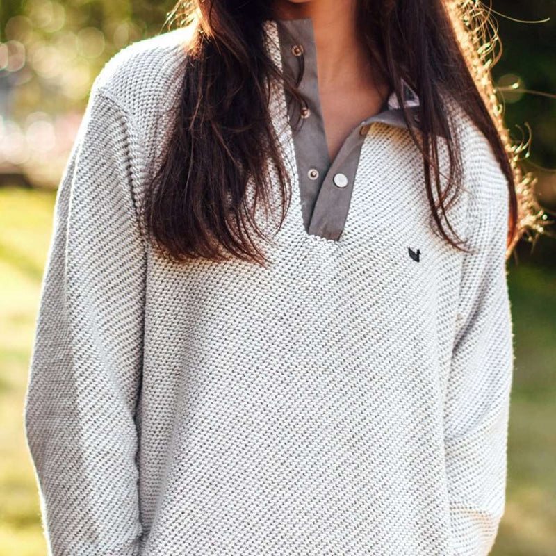 Pawleys Rope Pullover in Light Gray by Southern Marsh - Country Club Prep