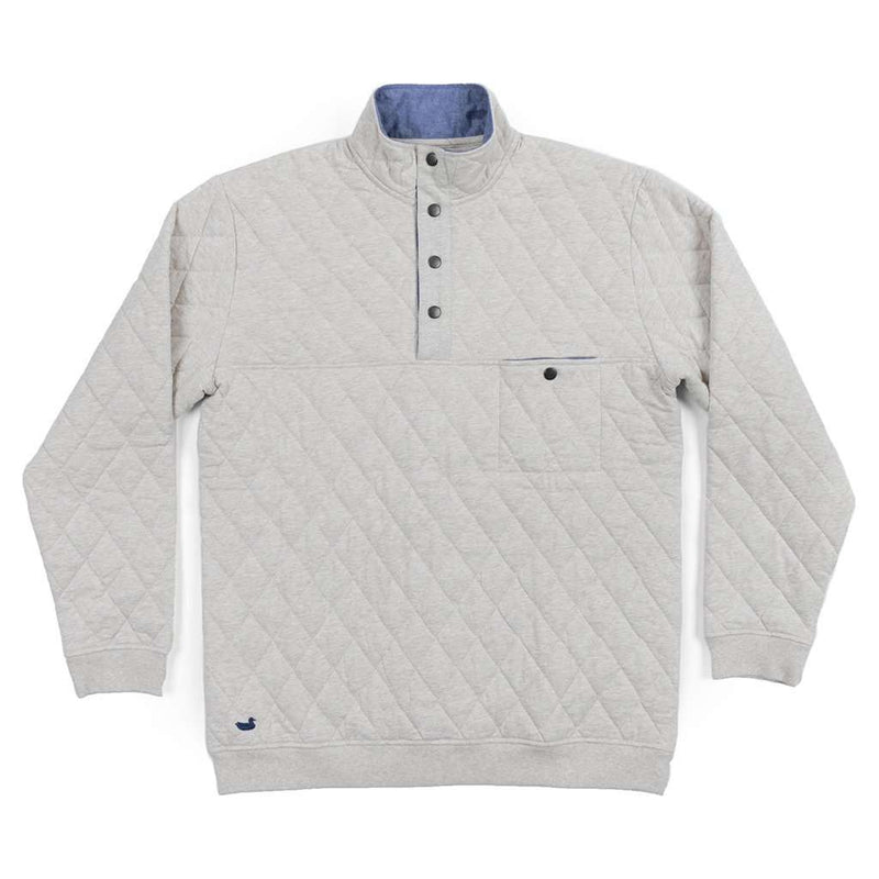 Ryan Quilted Pullover in Oatmeal by Southern Marsh - Country Club Prep